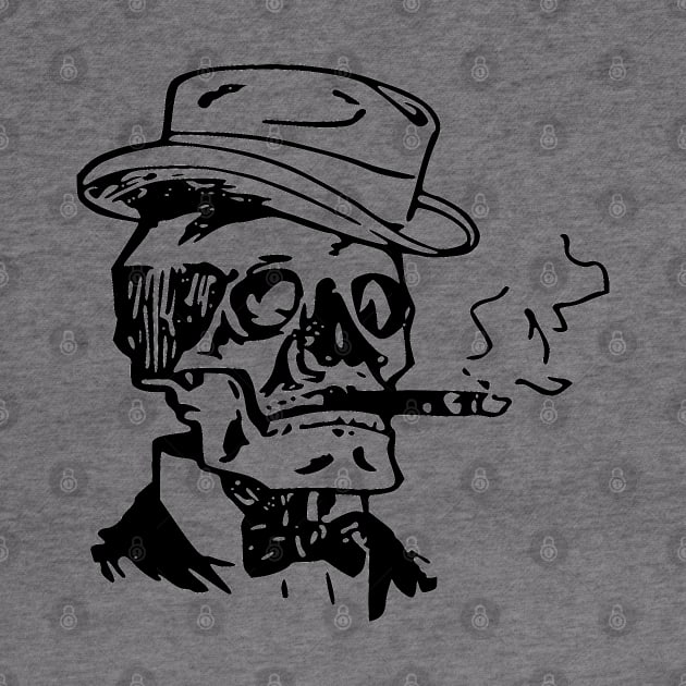 Skeleton Skull Top Hat Smoking Cigar by BarryJive